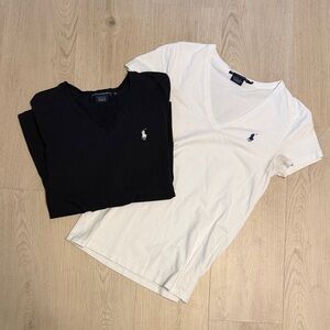 Ralph Lauren Black and White V-Neck Tees